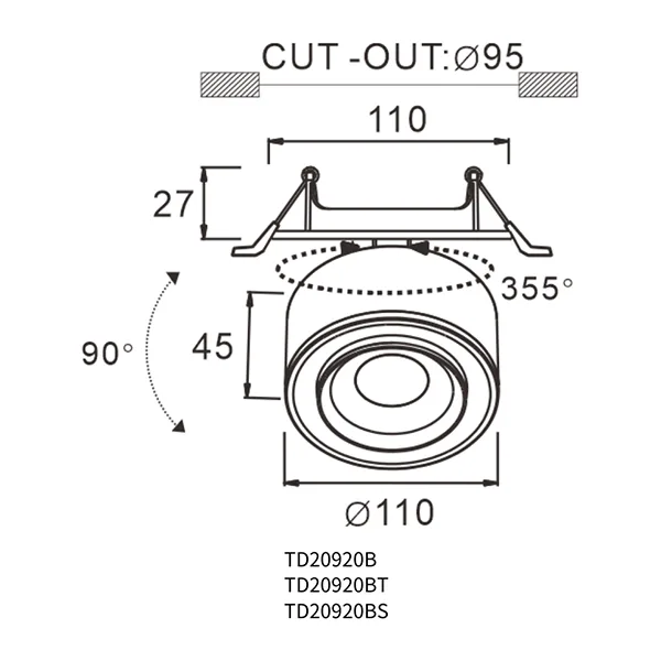 220-240V LED Downlight