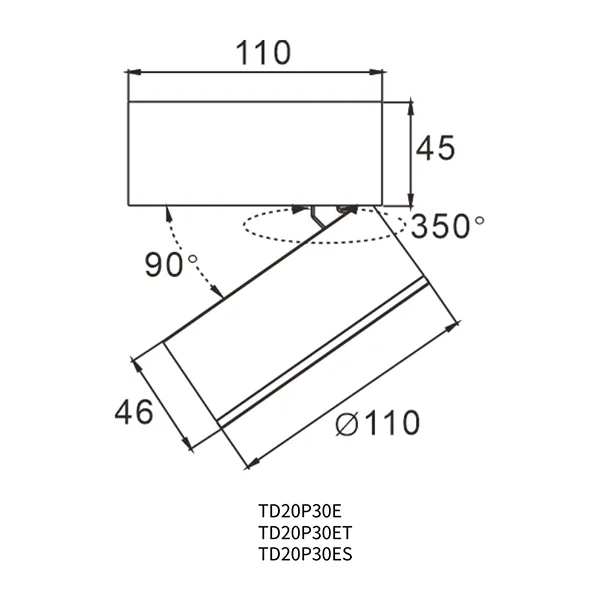 Surface Mounted Adjustable Spotlight